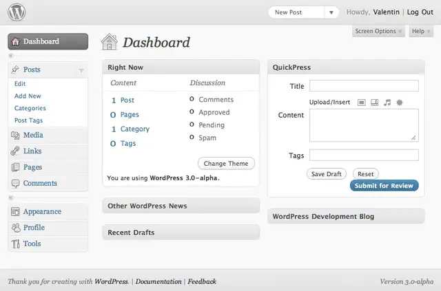 Tableaubord-WordPress3