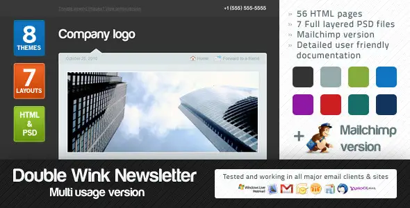 Double Wink Newsletter Multi-usage Version - Newsletters Email Templates