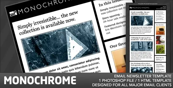 Monochrome Email Template - Newsletters Email Templates