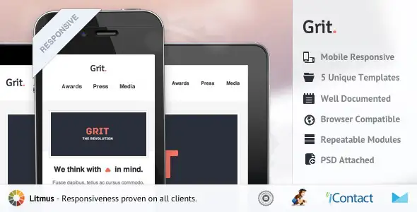 Grit - Responsive E-mail Templates - Email Templates Marketing