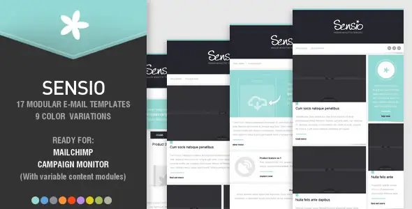 SENSIO - 17 modular newsletter templates - Newsletters Email Templates