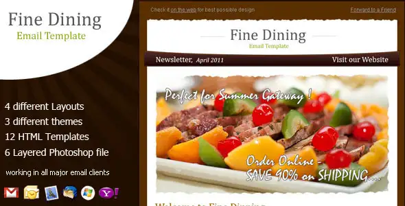 Fine Dining - Newsletter Template - Email Templates Marketing