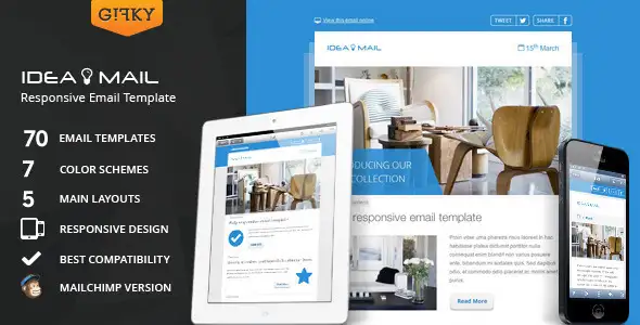 Idea Mail - Minimal & Responsive Email Template - Newsletters Email Templates