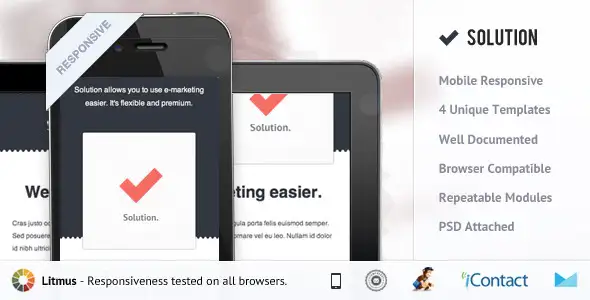 Solution - Responsive E-mail Template - Newsletters Email Templates