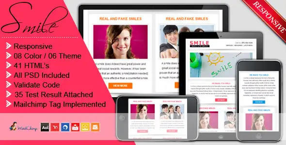 SMILE - Responsive + Business + Mailchimp E-mail - Newsletters Email Templates